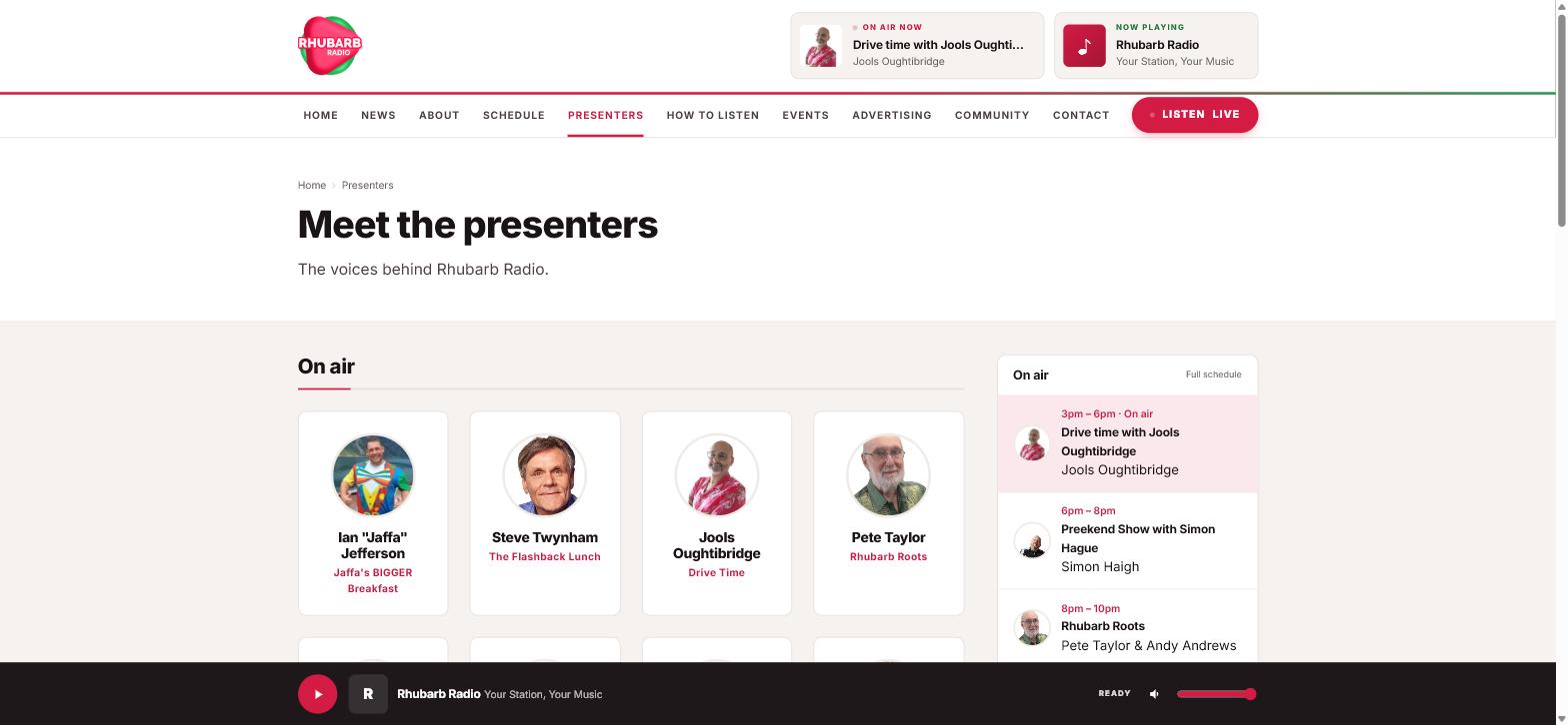 A station's presenter page